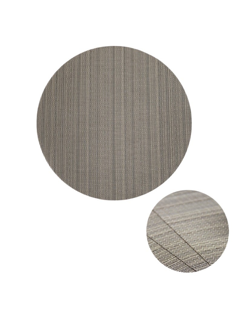 آنا ٤ قطع حصائر طعام دائرية من PVC بتصميم مشابه لخشب البامبو، ٣٥ سم - حصائر مقاومة للماء وسهلة التنظيف وحرارية، مثالية لتناول الطعام في العائلة والتجمعات الخارجية. - Image 2