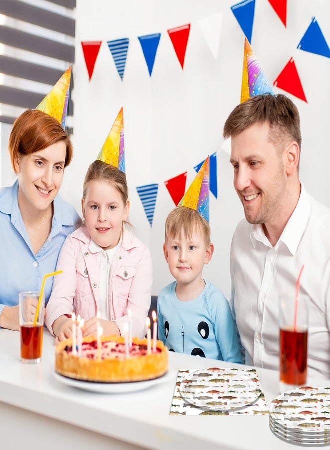 DURYGEN 40PCS Fishing Birthday Party Decorations Gone Fishing Party Decorations Include Fishing Themed Party Plates Napkins for Ofishally One Birthday Decorations Serves 20 - Image 5