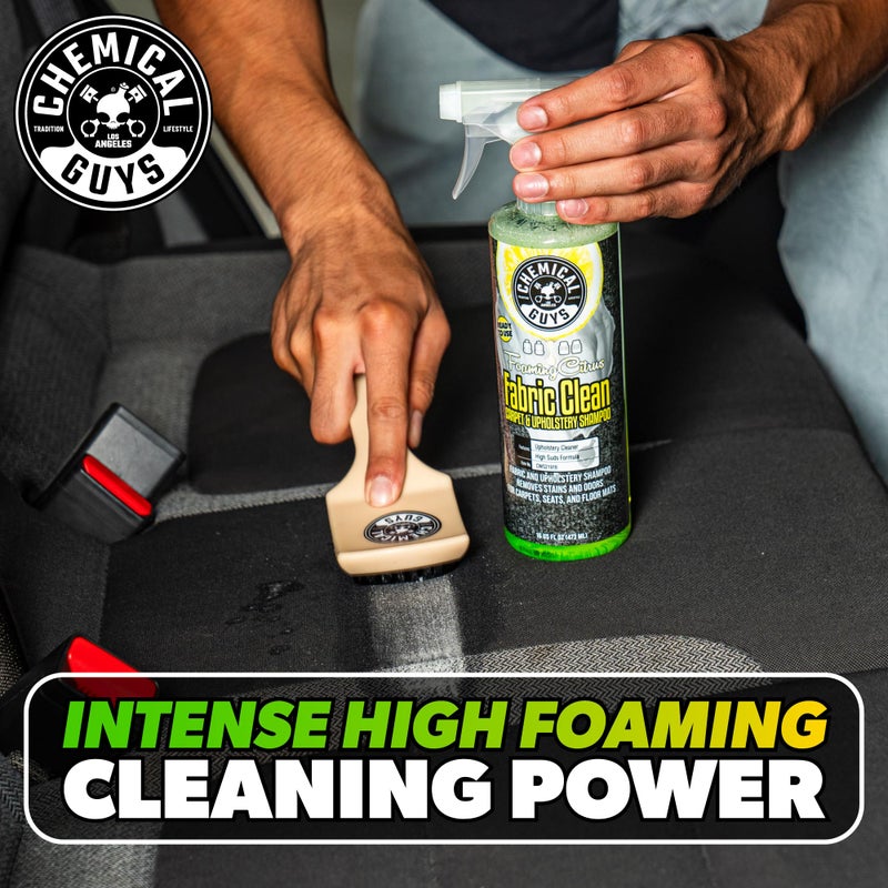 Chemical Guys Foaming Citrus Fabric Clean Carpet & Upholstery Cleaner - Car Carpet Cleaner Spray for Seats and Floor Mats, Removes Stains &Odors, Safe for Cars, Home and Office, 16 oz Citrus Scent - Image 5