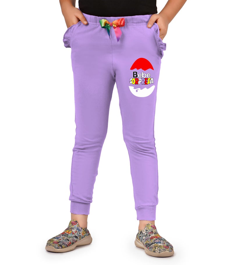 KYDA KIDS® Cotton Printed Regular Fit Track Pants for Girls (Pack of 2) - Image 2