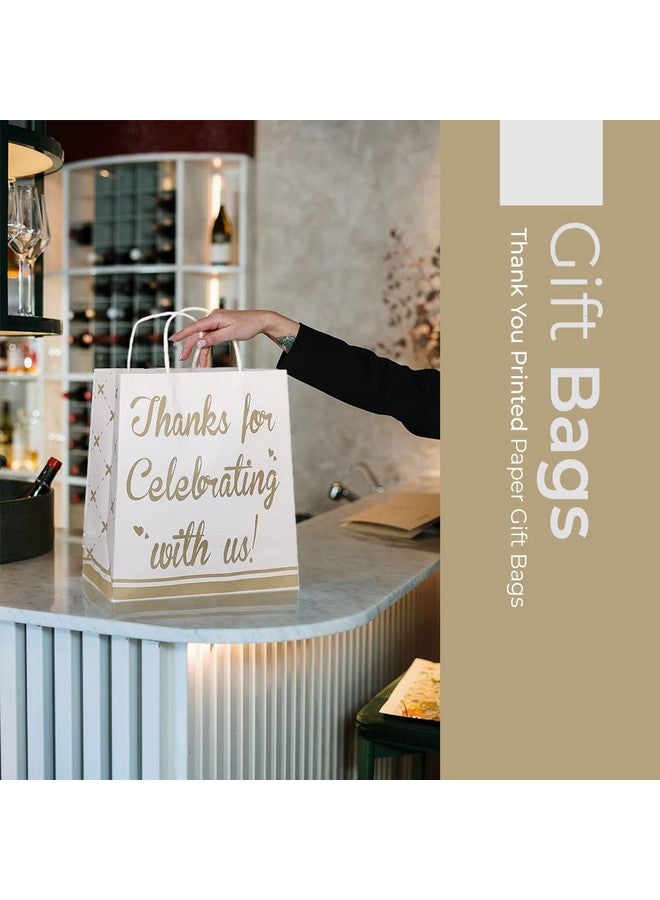 Arrow Paper Products Thank You Printed Paper Gift Bags For Return Gifts | Weddings | Birthday | Holiday Gifting & Presents (Size 17.78 X 7.62 X 22.86 Cm | Pack Of 80), White - Image 2