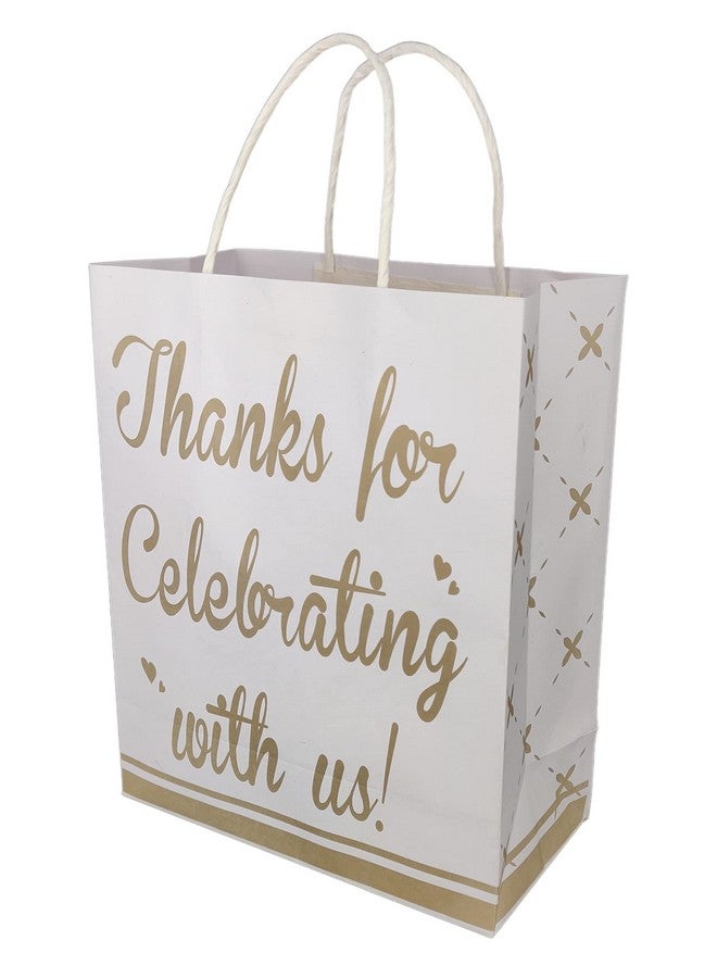 Arrow Paper Products Thank You Printed Paper Gift Bags For Return Gifts | Weddings | Birthday | Holiday Gifting & Presents (Size 17.78 X 7.62 X 22.86 Cm | Pack Of 80), White - Image 3
