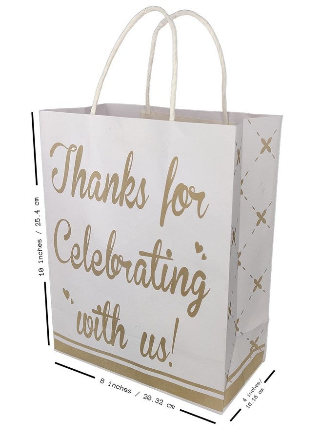 Arrow Paper Products Thank You Printed Paper Gift Bags For Return Gifts | Weddings | Birthday | Holiday Gifting & Presents (Size 17.78 X 7.62 X 22.86 Cm | Pack Of 80), White - Image 5