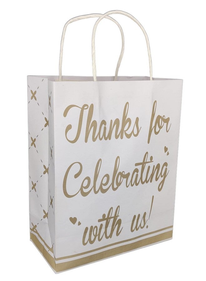 Arrow Paper Products Thank You Printed Paper Gift Bags For Return Gifts | Weddings | Birthday | Holiday Gifting & Presents (Size 17.78 X 7.62 X 22.86 Cm | Pack Of 80), White - Image 1