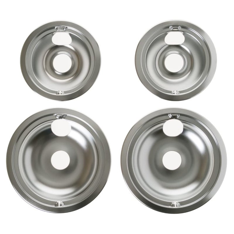GE GE GE68C OEM 6" and 8" Drip Pan Kit (Chrome) Appliances Electric Range or Stoves Kitchen  - Image 1