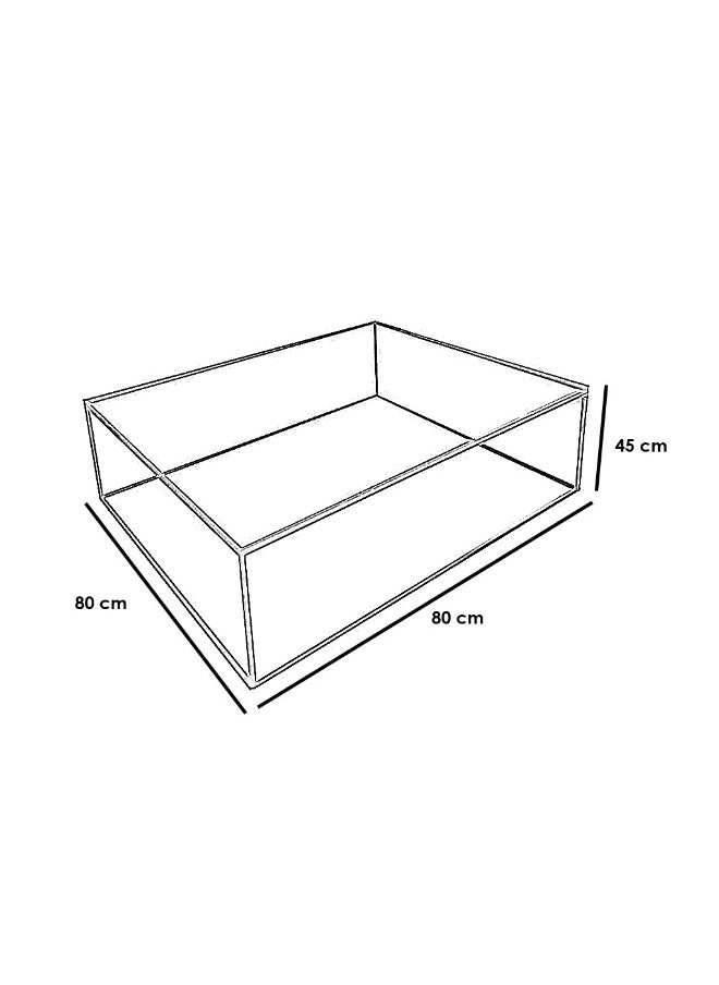 هومزمارت طاولة قهوة معدن وزجاج اسود - 80×80×45 سم  - Image 2