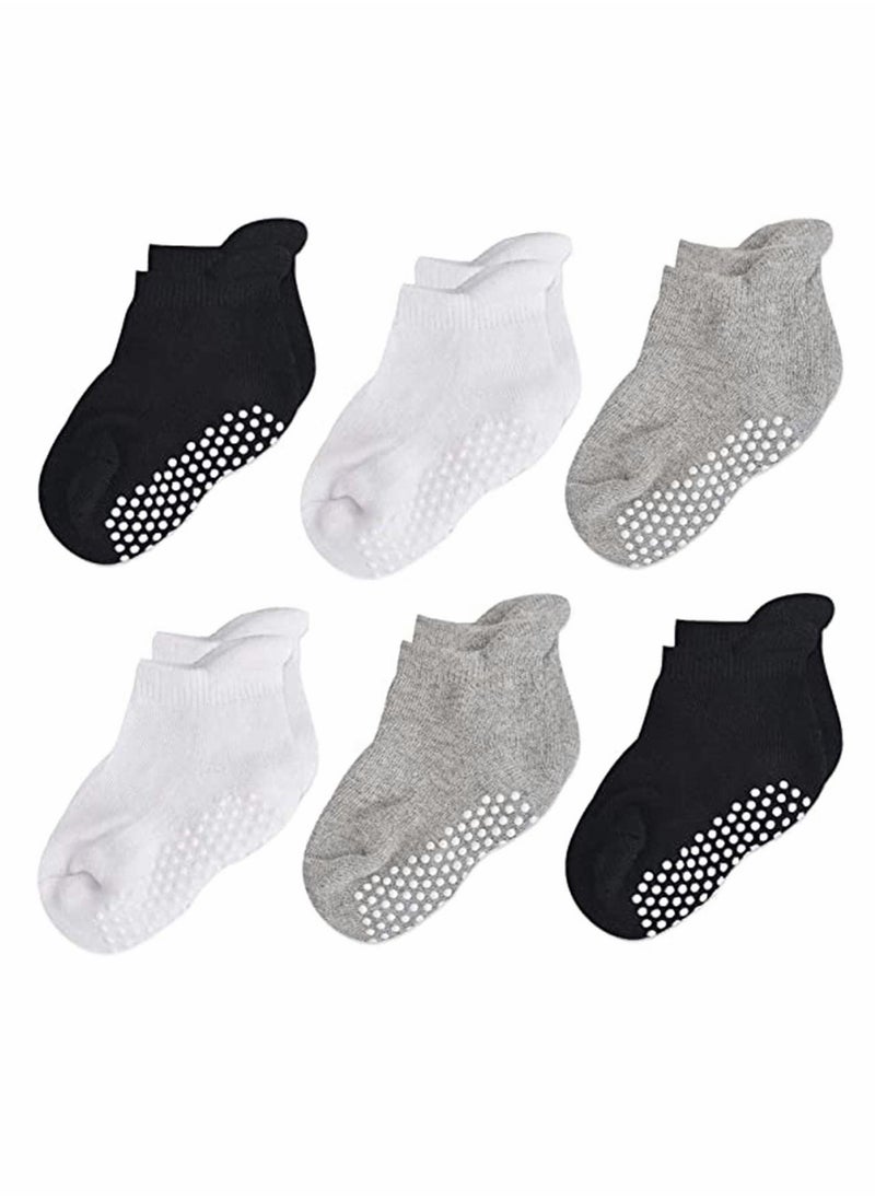SYOSI - Baby Non Skid Socks Cotton Half Cushion Grip Ankle Infants and Toddlers with Soles - Image 1