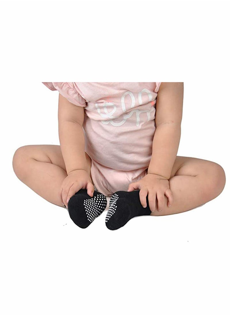 SYOSI - Baby Non Skid Socks Cotton Half Cushion Grip Ankle Infants and Toddlers with Soles - Image 1