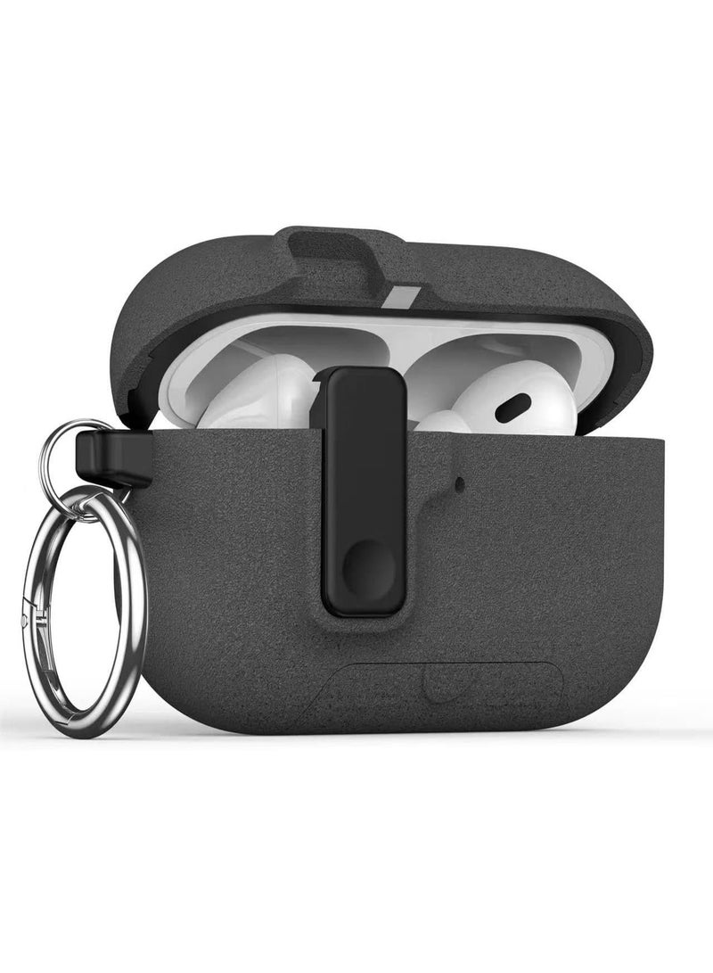 AirPods Pro 3 Case, Silicone Protective Cover with Automatic Switch Lock, Smart Stand, Shockproof Hard Shell, Wireless Charging Compatible, (Gray) - Image 1