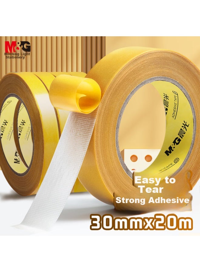 ام اند جي Chenguang (m&g) شريط لاصق سميك قماشي، 30mm*20m*280μm لفة واحدة، شريط لاصق مزدوج كبير لتثبيت السجاد وإطارات الأبواب، لاصق عالي قوي طويل الأمد سهل التمزق لا يترك علامات Ajd957ar - Image 1