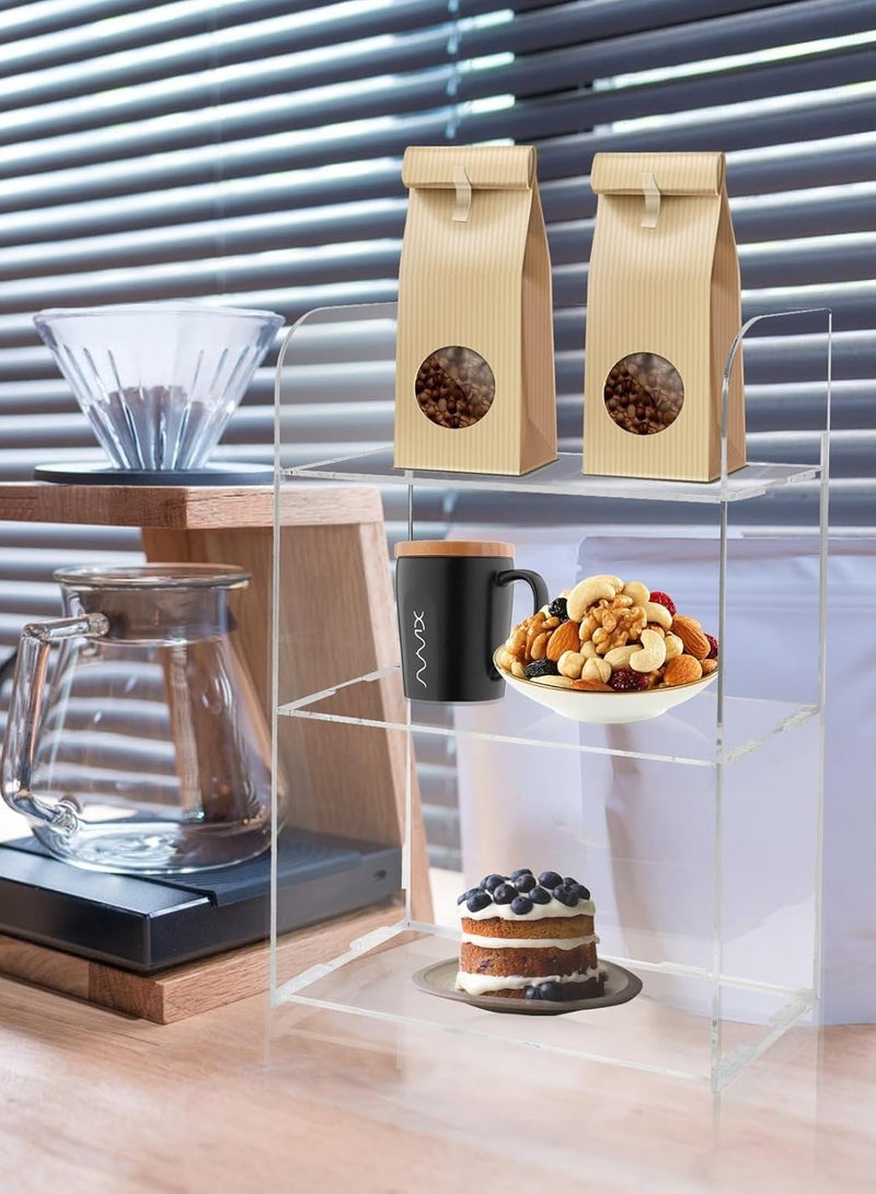 تي بي جي بي رف منظم حمام أكريليك شفاف بثلاث طبقات لمستحضرات التجميل والعطور والمكياج والألعاب والتوابل – رف قائم على الطاولة متعدد الوظائف لعرض مستلزمات الزينة (8 × 4 × 12 بوصة) - Image 5