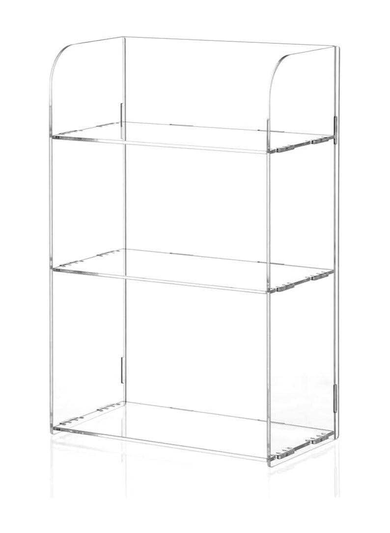 تي بي جي بي رف منظم حمام أكريليك شفاف بثلاث طبقات لمستحضرات التجميل والعطور والمكياج والألعاب والتوابل – رف قائم على الطاولة متعدد الوظائف لعرض مستلزمات الزينة (8 × 4 × 12 بوصة) - Image 1