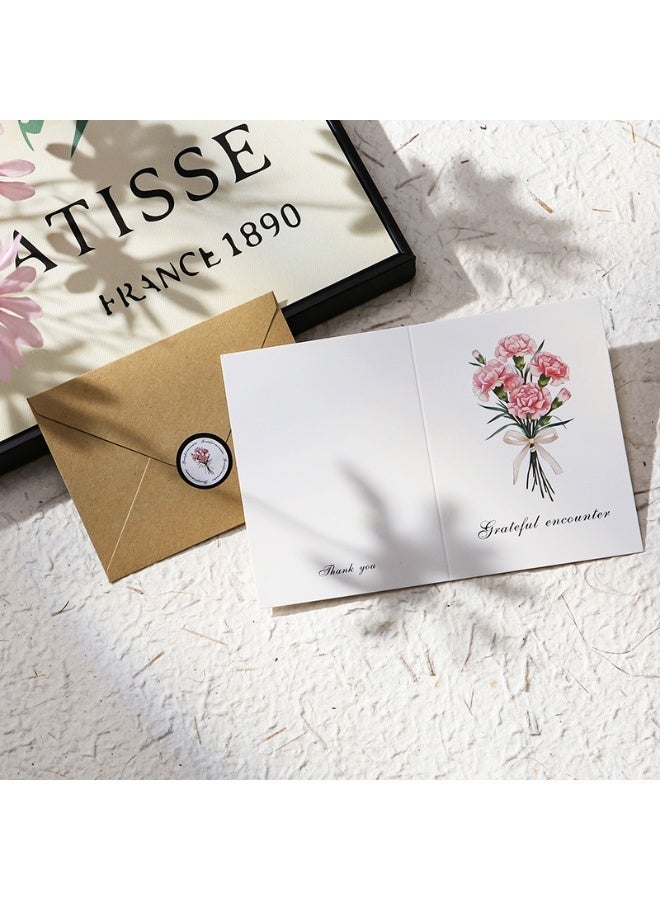 أربع مجموعات من بطاقات المعايدة بتصاميم زهرية مع أظرف وملصقات. - Image 5