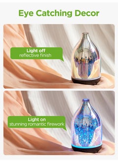 InnoGear Oil Diffuser 150Ml Handmade Glass Diffuser 3D Glass Essential Oil Diffuser Ultrasonic Aromatherapy Diffuser Cool Mist Humidifier With Timers Waterless Auto Shutoff  - Image 4
