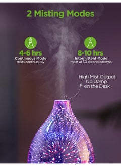 InnoGear Oil Diffuser 150Ml Handmade Glass Diffuser 3D Glass Essential Oil Diffuser Ultrasonic Aromatherapy Diffuser Cool Mist Humidifier With Timers Waterless Auto Shutoff  - Image 3