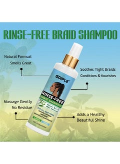 Goiple Braid Shampoo Rinsefree Shampoo For Braid No Water Shampoo For Locs Braids Twists Weaves Dry Shampoo Dreadlock Shampoo For Buildup Odor Itch & Flakes No Residue Chemical Free 6.8 Fl Oz  - Image 4