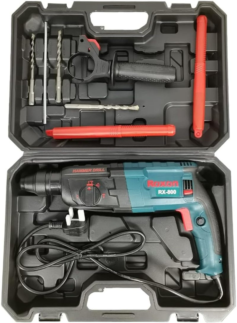 روكسون دريل هيلتي مثقاب مطرقي ROXON RX-800 – قوة 800 واط، سرعة 1300 دورة/د، بنظام SDS Plus - Image 3