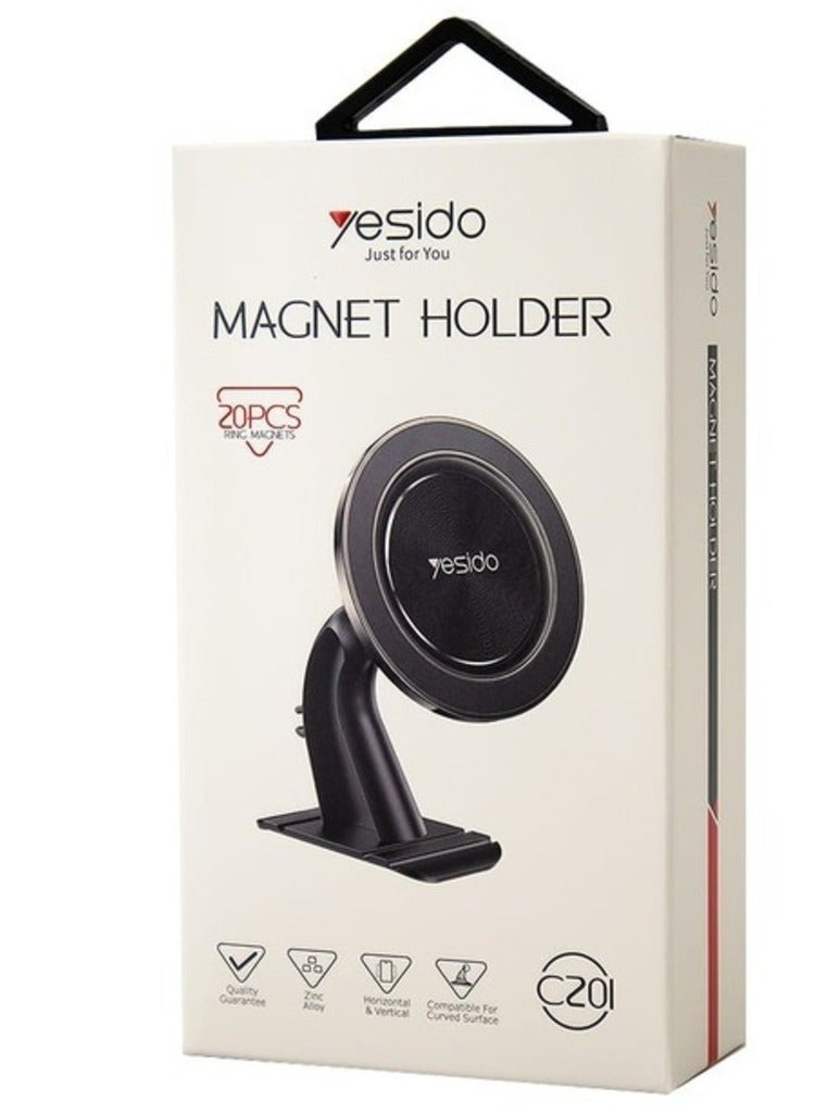 ELTRAZONE C201 Magnetic Phone Holder – 20 Powerful Magnets, Anti-Slip Design, and Easy Charging Port Access (Black) - Image 3