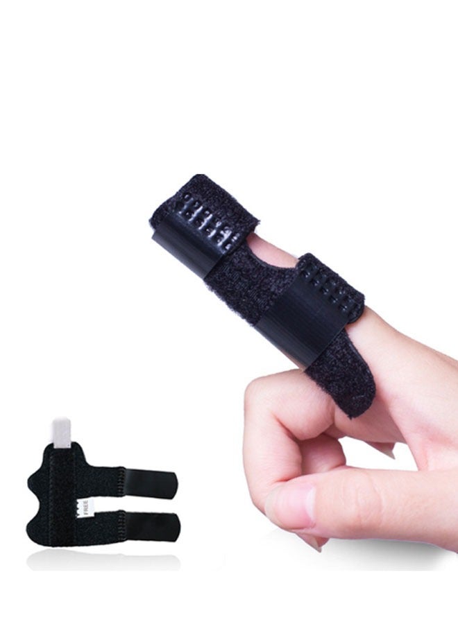 Generic 2 Pieces Finger Splint Gloves Sleeve Bandage Black - Image 2
