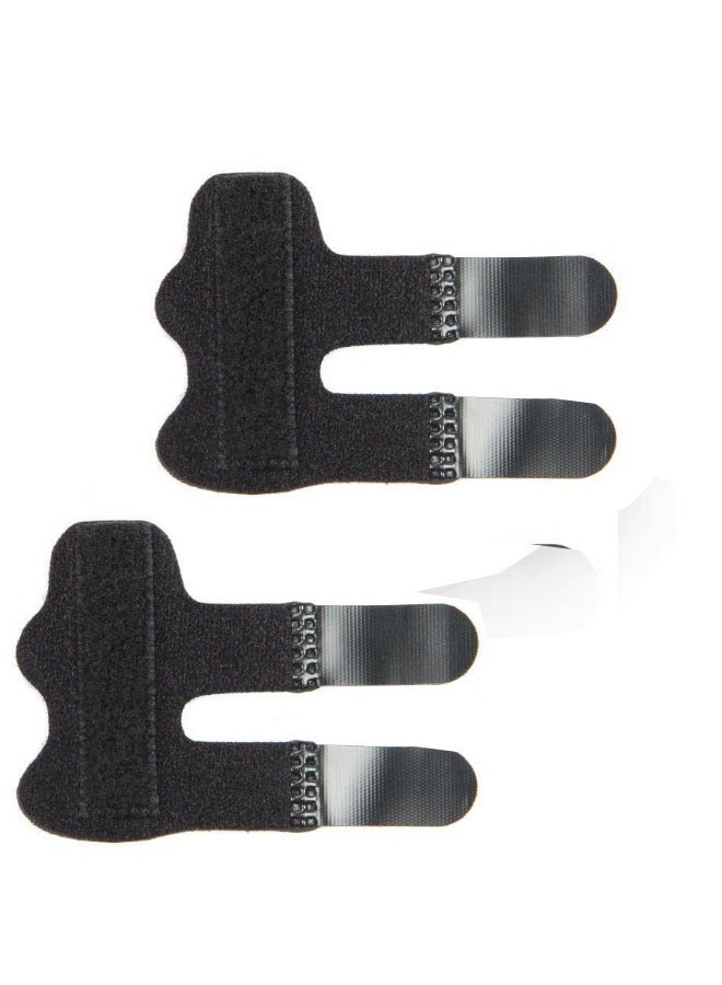 Generic 2 Pieces Finger Splint Gloves Sleeve Bandage Black - Image 3