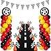 Lunmon 159 Pcs Race Car Birthday Party Decorations Includes 129 Traffic Lights Balloon Stand Set 2 Inflatable Wheel Tire 8 Traffic Cones Racing 16 Waving Flags 1 Grid String Flags 1 Racetrack - Image 2