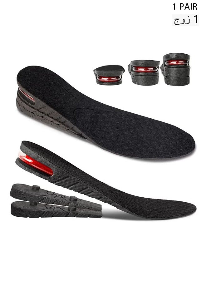 اتش واي النعال زيادة الطول للرجال والنساء ، 3 طبقة 2.36 '' وسادة الهواء رفع الأحذية وسادة الأحذية كيت إدراج كعب وسادة الهواء (2.36 "/ 6cm) - Image 1