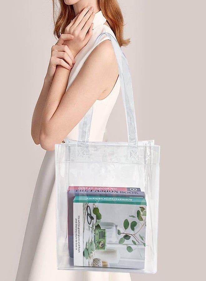 TotePrint 1pcs Clear Waterproof Large Transparent Pvc ShoppingTote Bag with Handles beach Bags for Work Beach，Sports (clear) - Image 2