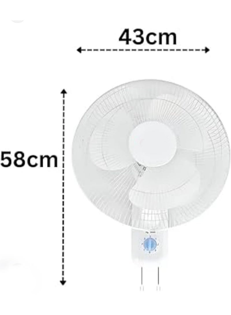 مروحة حائط متطورة بقطر 43 سم وارتفاع 58 سم مزودة بـ 3 سرعات قابلة للتعديل وتصميم عصري موفر للمساحة مثالية للمنازل والمكاتب لضمان توزيع هواء مثالي وهادئ تماماً - Image 3