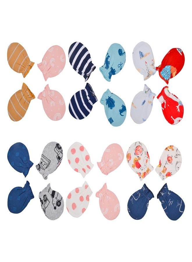 NAVYZONE Baby Mittens (gloves) | SoFt Hosiery Cotton| No Marks Soft Elastic| Prevents Nail Scratches On Baby's Tender Skin| New Born To 9 months(Pack of -6) - Image 1