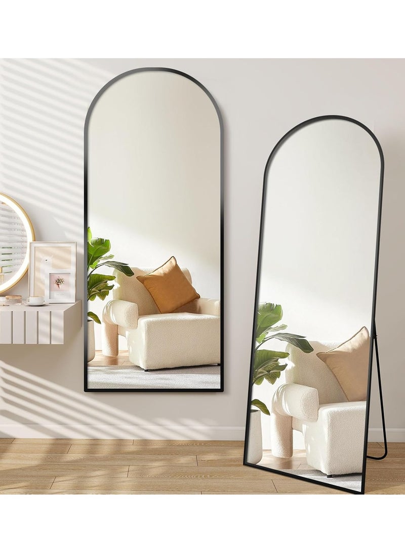 XICEN Full Length Mirror, 155x45cm Arched Floor Mirror, Full Length Wall Mirror with Aluminum Frame for Living Room Bedroom  - Image 1