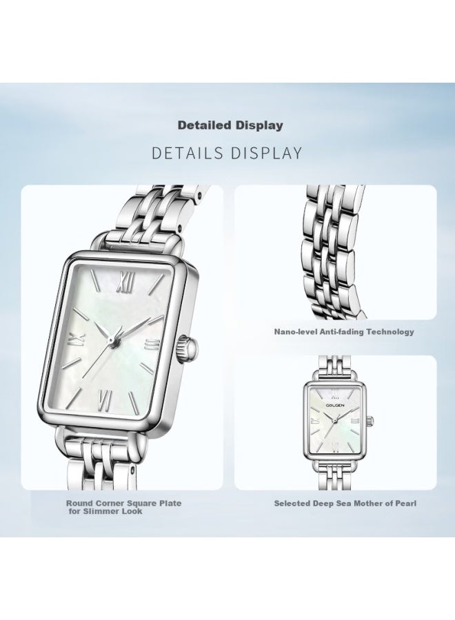 Golgen Women's Watch, Elegant Small Square Watch, Little Swan Women's Square Quartz Watch, Birthday Gift For Girlfriend, 19035 - Image 3