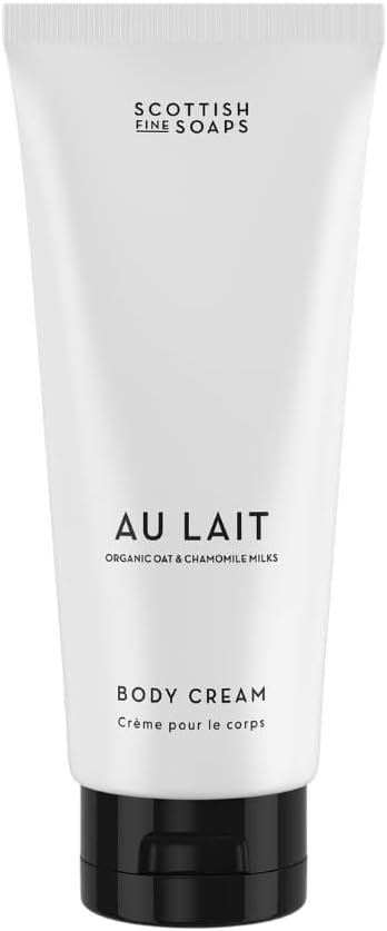 Scottish Fine Soaps Au Lait Body Cream 200ml Moisturising Body Cream with Hyaluronic Acid Jojoba Oil and Shea Butter