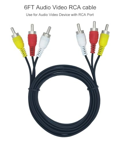 AILTECK 6FT RCA Audio Video Composite AV Cable, 3 Male to 3 Male RCA AV Cable for TV VCR DVD Projector Amplifier Speaker - Image 3