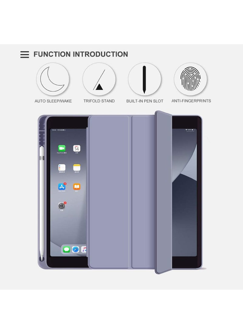 Case for iPad 9th/8th/7th Generation 10.2 inch Auto Sleep/Wake Slim Lightweight Trifold Stand Smart Cover Soft TPU Back Case with Pencil Holder for iPad 10.2 2021/2020/2019