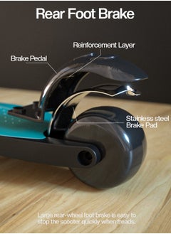 BAYBEE Alpha Skate Scooter For Kids 3 Wheel Kids Scooter With Foldable 4 Height Adjustable Handle Baby Scooter With Led Pu Wheels Smart Kick Scooter For Children'S 3 To 10 Years Boys Girls Green  - Image 5