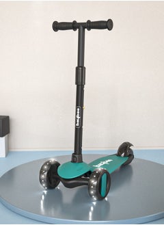BAYBEE Alpha Skate Scooter For Kids 3 Wheel Kids Scooter With Foldable 4 Height Adjustable Handle Baby Scooter With Led Pu Wheels Smart Kick Scooter For Children'S 3 To 10 Years Boys Girls Green  - Image 1