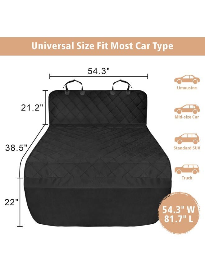 F-color Cargo Liner for SUV, Water Resistant Pet Cargo Cover Dog Seat Cover Mat for SUVs Sedans Vans with Bumper Flap Protector, Non-Slip, Large Size Universal Fit, Black - Image 2