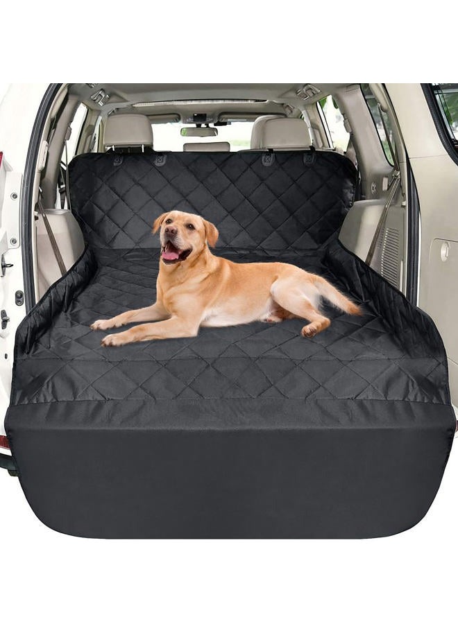 F-color Cargo Liner for SUV, Water Resistant Pet Cargo Cover Dog Seat Cover Mat for SUVs Sedans Vans with Bumper Flap Protector, Non-Slip, Large Size Universal Fit, Black - Image 1