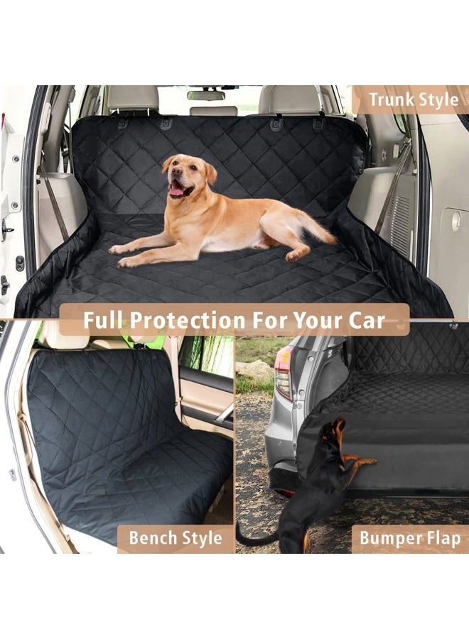 F-color Cargo Liner for SUV, Water Resistant Pet Cargo Cover Dog Seat Cover Mat for SUVs Sedans Vans with Bumper Flap Protector, Non-Slip, Large Size Universal Fit, Black - Image 3