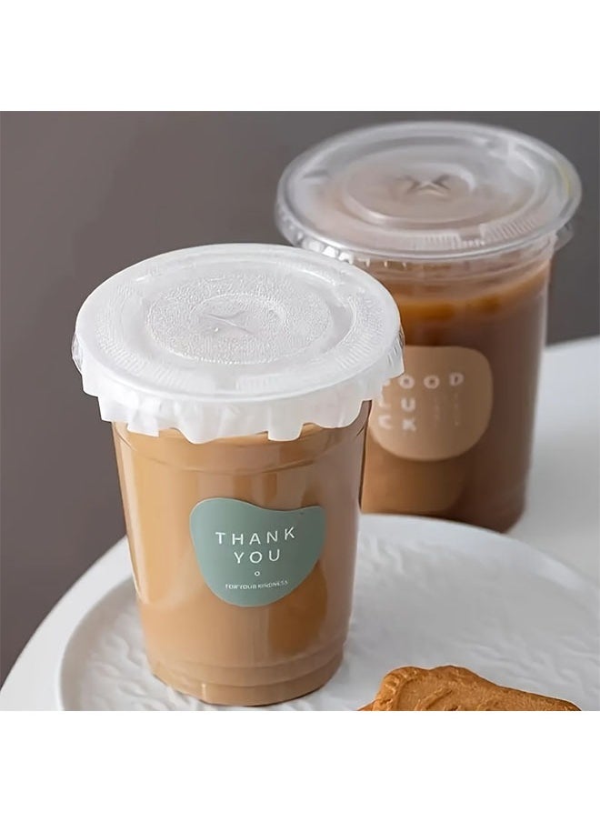 Generic Coffee Beverage Cup Seal Covers, Pack of 100 Food-Safe Liners for Coffee and Tea, Leak-Proof and Oil-Resistant, Ideal for Parties and Home  - Image 2