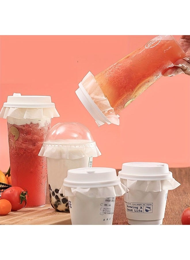 Generic Coffee Beverage Cup Seal Covers, Pack of 100 Food-Safe Liners for Coffee and Tea, Leak-Proof and Oil-Resistant, Ideal for Parties and Home  - Image 5