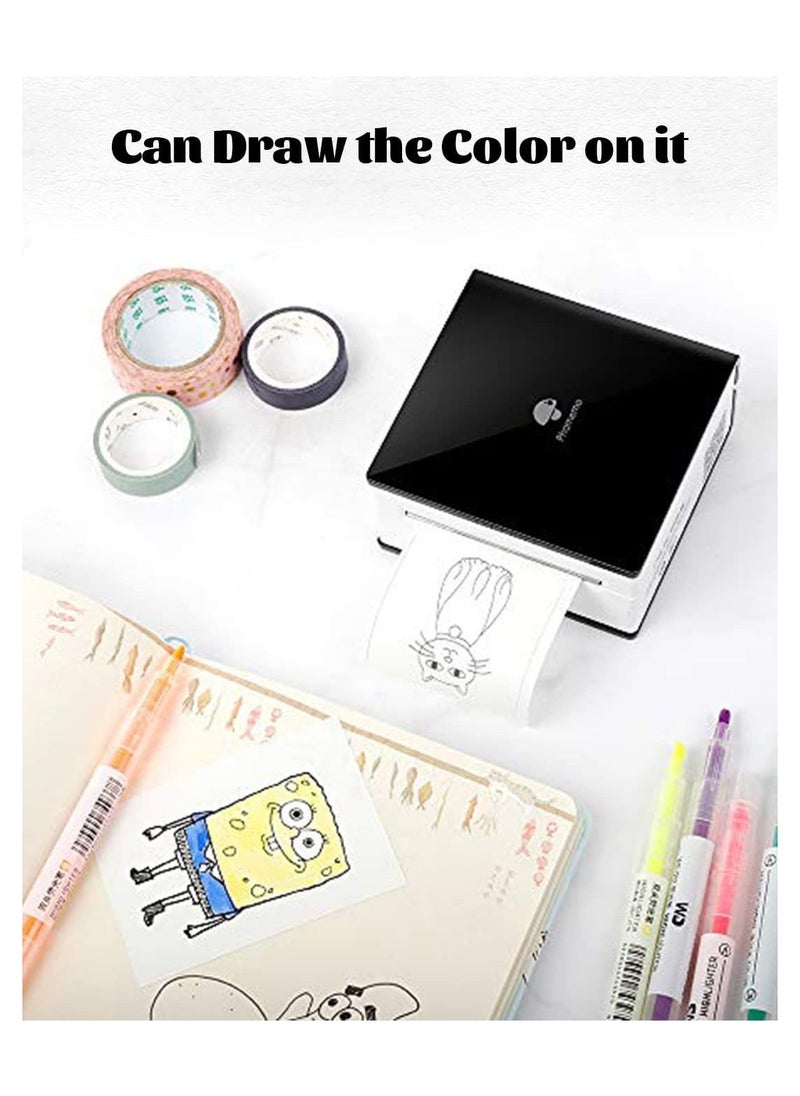 phomemo Phomemo White Self-Adhesive Thermal Paper, Glossy Printable Sticker Paper for Phomemo M02/M02 Pro/M02S/M03 Bluetooth Pocket Mobile Printer, Black on White, 50mm x 3.5m, Diameter 30mm, 3-Rolls  - Image 5