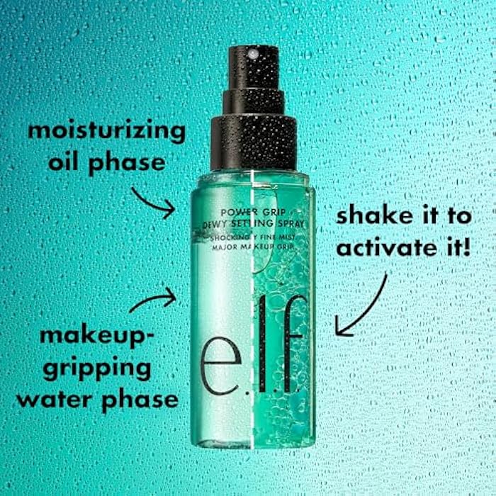 elf e.l.f. Power Grip Dewy Setting Spray, Ultra Fine Mist Made With Hyaluronic Acid, Grips Makeup For A Hydrated, Dewy Finish, Vegan & Cruelty-Free - Image 5