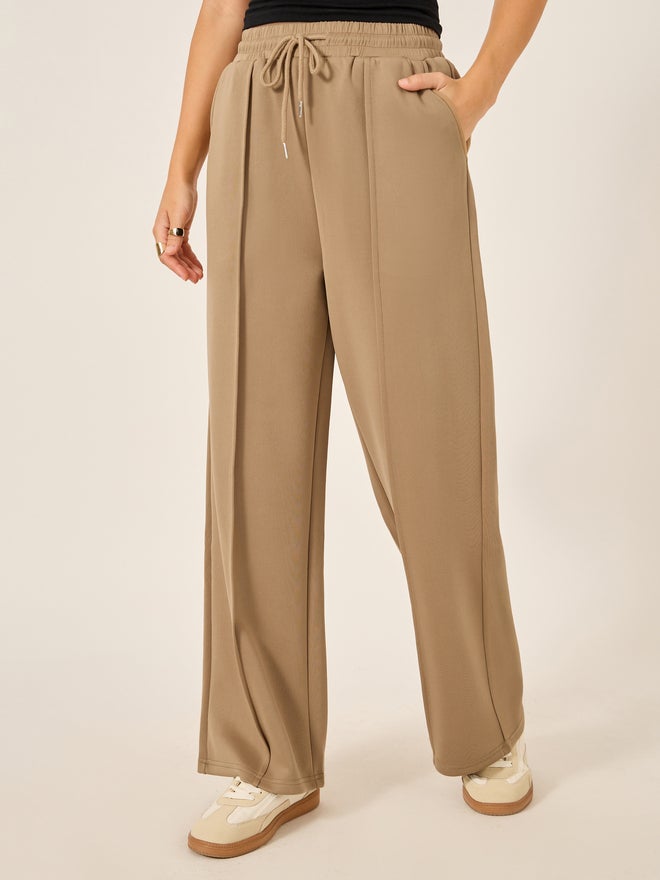 Styli Solid Pintuck Detail Scuba Joggers with Elasticated Waistband - Image 2