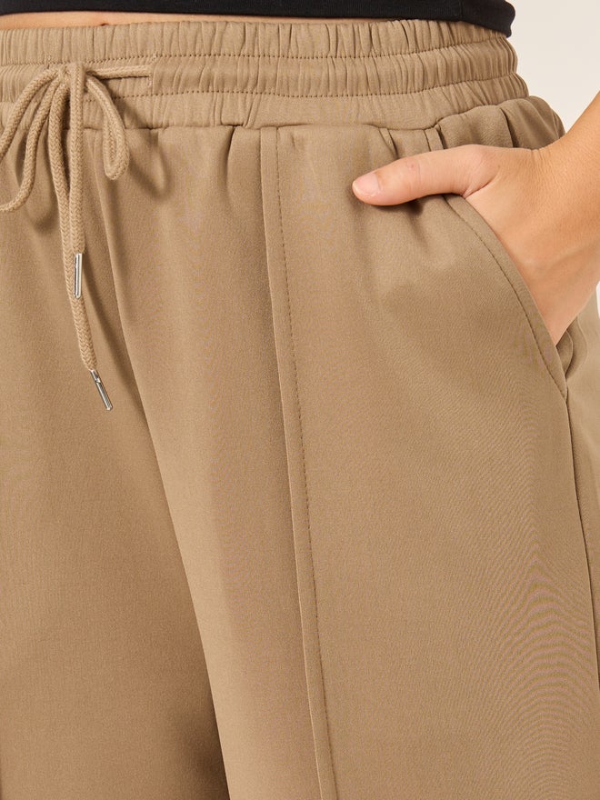 Styli Solid Pintuck Detail Scuba Joggers with Elasticated Waistband - Image 3