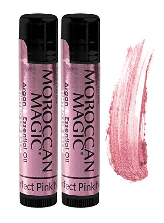 Moroccan Magic Perfect Pink Tinted Lip Balm | Made With Natural Cold Pressed Argan And Essential Oils Lip Balm | Smooth Application | NonToxic, Cruelty Free | 2 Pack - Image 1