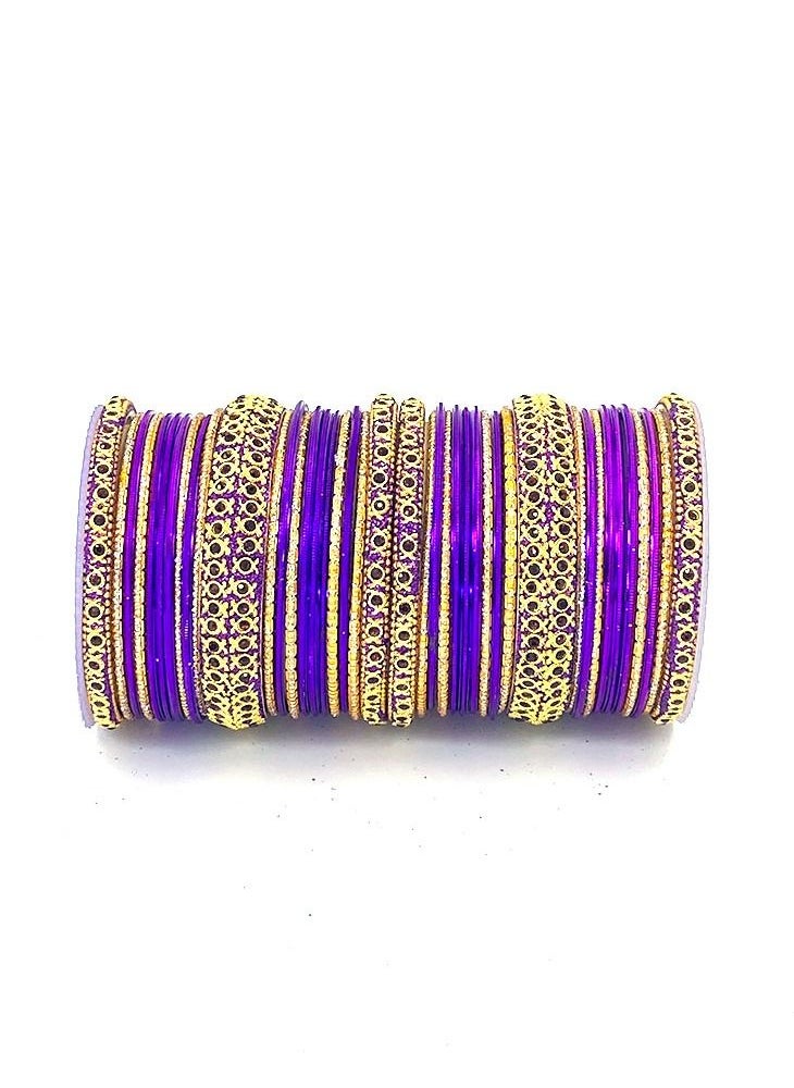 GOHONA - GOHONA Colorful Bangle Collection Beautifully Designed Indian Bollywood Style Alloy Metal Bangles for Kids Teenagers and Women - Image 1