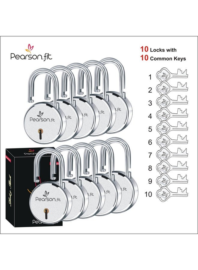 Pearson.fit قفل دائري من بيرسون فيت 65 مم 10 قفل مفتوح مع 10 مفاتيح متطابقة 8 رافعات قفل مزدوج مضاد للسرقة مقاوم للعوامل الجوية قفل باب رئيسي عالي الأمان للمنزل - Image 2