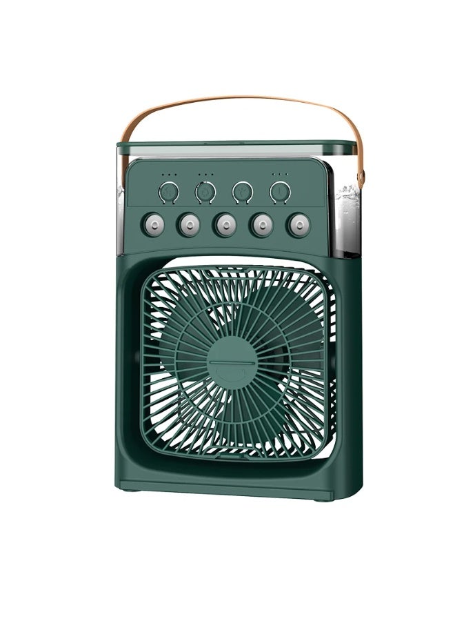 مروحة يدوية صغيرة محمولة، مبرد هواء محمول ، خزان مياه كبير ، مبرد شخصي بمنفذ USB، مرطب هواء صغير، مناسب للمكتب والمنزل (أخضر) - Image 4