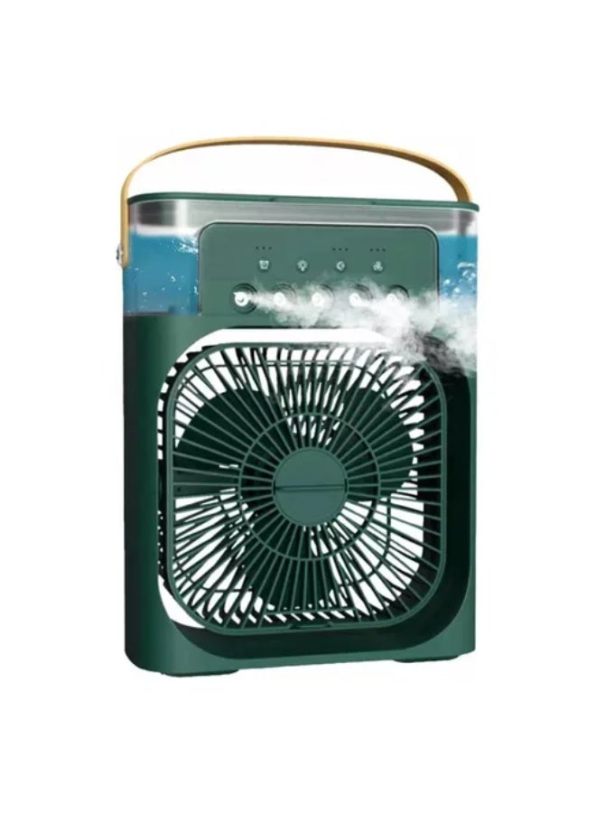 مروحة يدوية صغيرة محمولة، مبرد هواء محمول ، خزان مياه كبير ، مبرد شخصي بمنفذ USB، مرطب هواء صغير، مناسب للمكتب والمنزل (أخضر) - Image 2